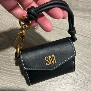 Steve Madden Mini Coin purse / Card Holder / Bag Charm Black Vegan Leather